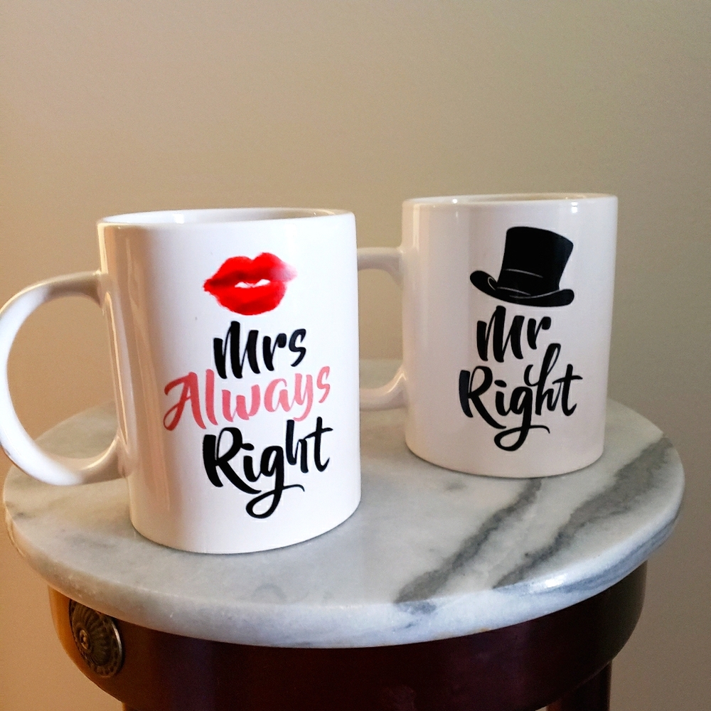 Mr Right and Mrs Always Right Mugs